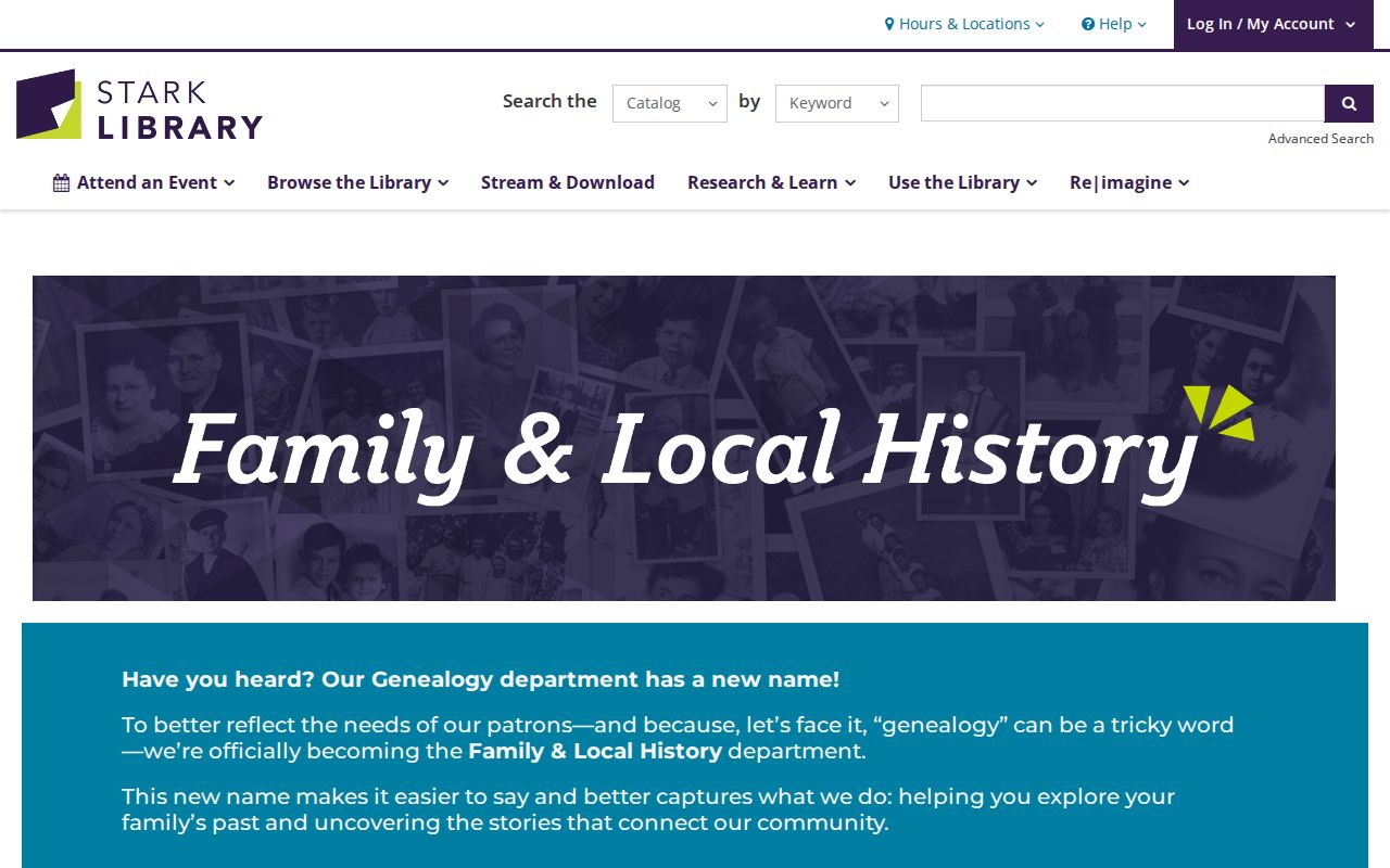 Lake Township residents directory Stark Library family history resources